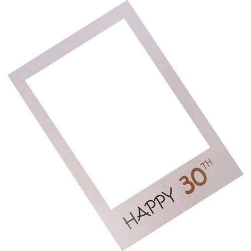 Frame design Photo Booth Props Photography mask paper Card BirthdayParty Decoration event gift Happy 30th/40th/50th Wh