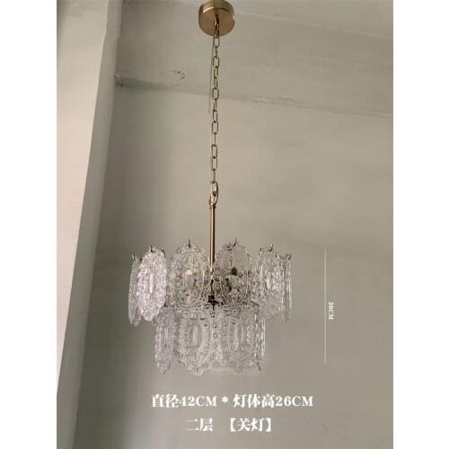 Mid-age Art Luxury Glass Chandeliers Lights Dining Room Gold Living Room Lamp Bedroom Crystal Elegant Hanging Lights Fixtures