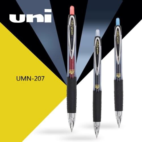 1pcs Uni-Ball Signo UMN-207 Gel Pen 0.5mm Double Bead Tip Pen Press Type Business Office Signature Student Non-slip Grip