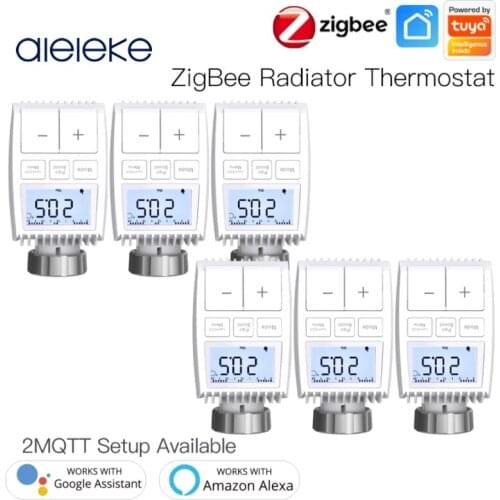Tuya ZigBee3.0 Radiator Actuator Valve Smart Thermostat Temperature Controller External Sensor TRV Voice Control Alexa