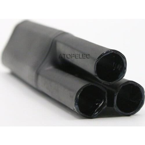 1pc 3-Cores Adhesive Glue Lined 2:1 Separate Branch Heat Shrink Tubing Terminal Dual Wall Waterproof 1KV