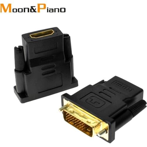 HDMI to DVI 24+1 Adapter Support 1080P For HDTV Projector TV Box PC Monitor High Quality 24K Gold Plated Converter Black