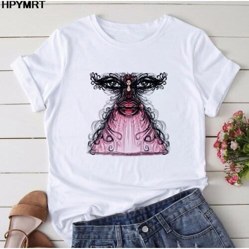 Women T Shirt Eye skirt Printed aesthetics Retro T-shirt New Summer Top Graphic Tees Unisex Fashion Fun Harajuku Tshirt Female