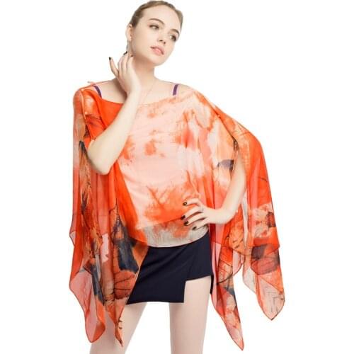Women Summer Shawls Poncho Chiffon Sun Protection Scarves Driving Scarves Multi-functional Bikini Cover