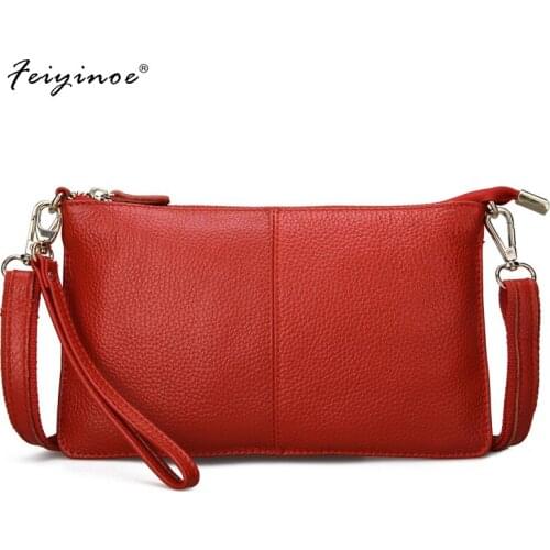 Women Genuine Leather Day Clutches Candy Color Bags Womens Fashion Crossbody Bags Small Clutch Bags Womens Bag