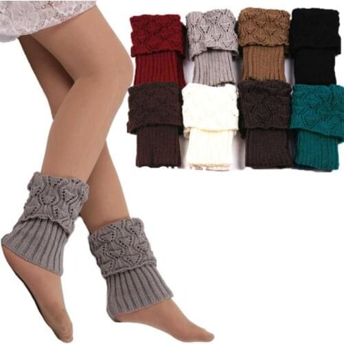 Lady Women Solid Candy Color Knit Winter Leg Warmers Loose Style Boot Knee High Boot Stockings Leggings Gift Warm Boots