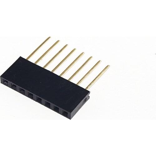 0.100 in 1x8 P 8 Pin 2.54 mm Female Header Single Row Vertical Through Hole Tail Length 11 mm For PC/104 application