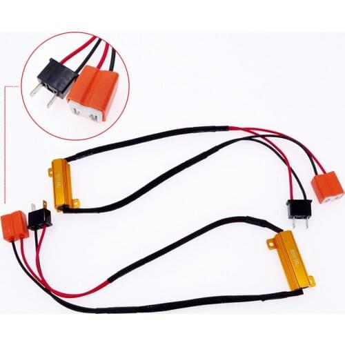 1 Pair H7 H11 9005 50W 6RJ 8RJ Canbus Resistance LED Decoder Light Error Free Load Resistor Controller Warning Lamp Canceler 12V
