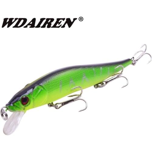 1Pcs 13.5cm 22.5g Topwater Wobblers Fishing Lure Minnow Hard Bait 3 fish Hooks 3D Eyes Crankbait Floating Fishing Tackle