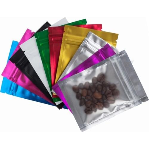 100pcs Translucent matte Flat Ziplock Storage Bag Clear Front Aluminum Foil Zip Lock Plastic Pouch Bags Custom Logo Accept