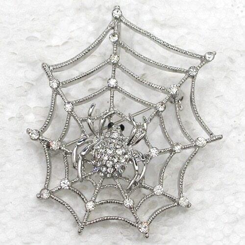 12pcs/lot Wholesale Fashion Brooch Rhinestone Spider Web Halloween Pin brooches & Pendant in 9 colors C101262