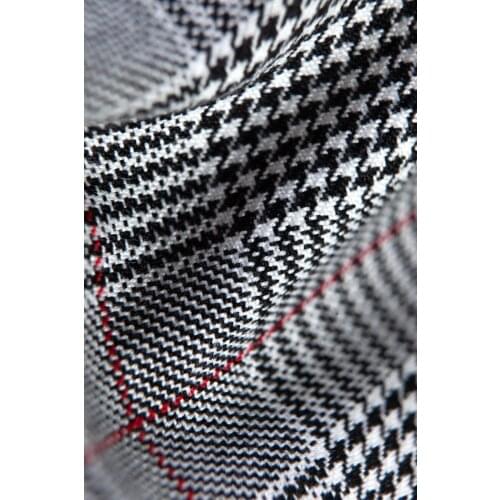 160-6 100cmx150cm Ecossaise Plaid Fabric High Quality Tartan Scottish Polyester Viscose Cotton Yarn Twill Pleated Skirt Uniform