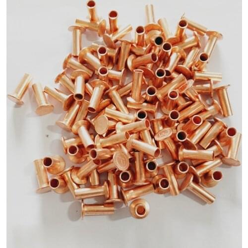 20pcs M7x24mm big truck iron plated brass rivets brake pad rivet semi-hollow H62 blind riveting riveted sleeve