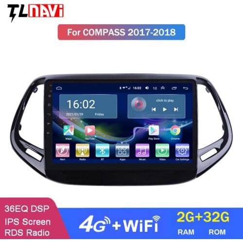 4G Lte 2G RAM Android 10 For Jeep Compass 2017 2018 Car GPS Navigation Radio Audio Video Multimedia System