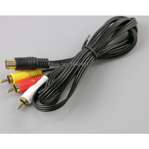 50PCS Good quality Gold Plating 1.8M 6ft Audio Video AV Cable for SEGA Saturn SS System console