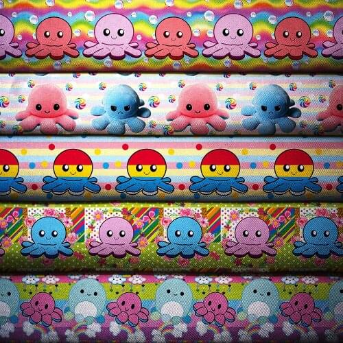 50cm*140cm Cartoon Printed Polyester Cotton Fabric Patchwork for Sewing Dress Cloth Making Puppet