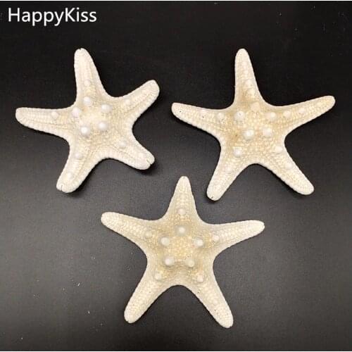 3pcs 8-9cm Mediterranean Style Aquarium Natural Craft Shell Artificial Sea Star Fish Tankeco Ornaments Wedding Party starfish