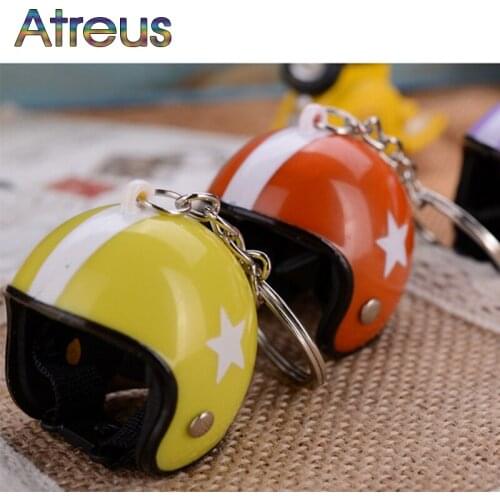 Atreus Car Styling 1Pcs Creative Safety Helmet Car Key chain for Abarth Fiat BMW E60 E36 E34 E90 F30 F10 F20 Mercedes Benz W203