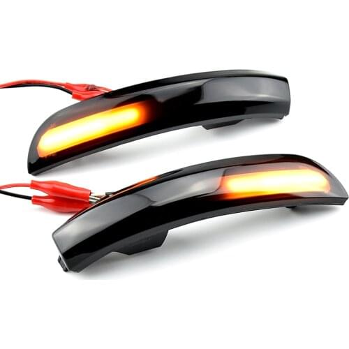 2pcs Dynamic Blinker Led Turn Signal Lights Smoked Flowing Rear View Mirror Lights Indicator For Ford Kuga Ecosport 2013-2018