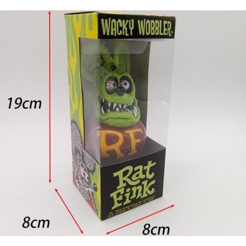 High quality PUNK RF Rat Fink Action Figure Doll 19cm terror cartoon Halloween key chain d12