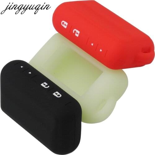 Jingyuqin 10pcs/lot Silicone Case for Starline E60 E90 E61 Two Way Car Remote 2-way LCD Keychain fob Cover