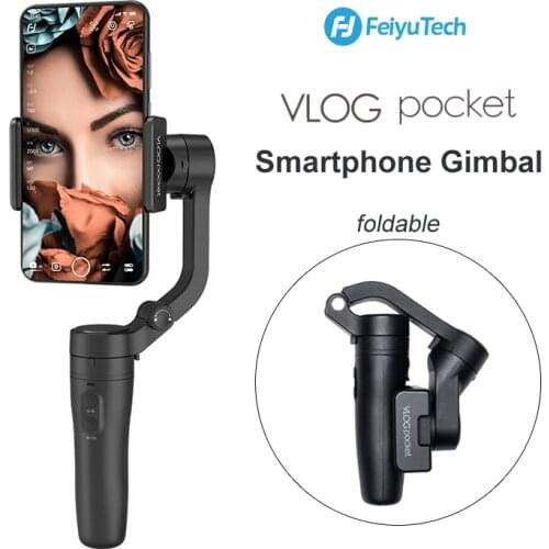 FeiyuTech Vlog Pocket Smartphone Gimbal Foldable 3-Axis Mini Handheld Gimbal Stabilizer for iPhone Huawei Samsung Android Phones