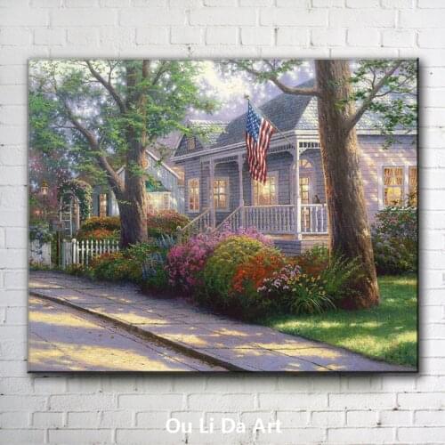 Classical Thomas house tree garden landscape canvas printings oil painting printed on canvas home wall art decoration pictures