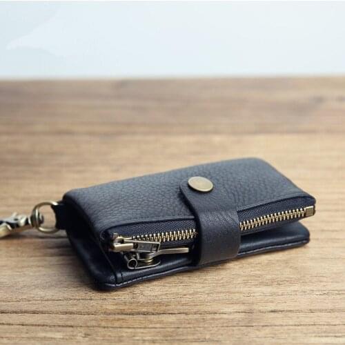 Key Holder Wallet Genuine Leather Car Keys Holder Key Pouch Men Key Chain Wallet Multi-function Purse Keychains Bag