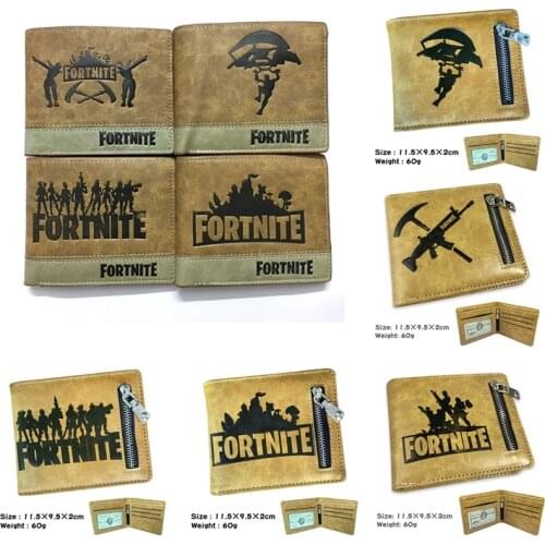Fortnite Game Wallets Wallet Men Money Clip Card Holder Student Coin Purse PU Leather Anime Figure Toys Boys Birthday Gift