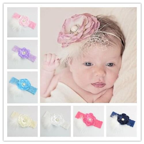 20pcs/lot girl Kids Lace headband with Burned Satin Flowers and Veil Lace Girls Headwear FDA88