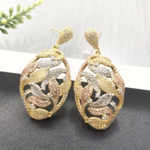 Lanyika Fashion Jewelry Stylish Artistic Fortunate Totem Earrings Full Micro inlay Micro Plated Wedding Popular Best Gift