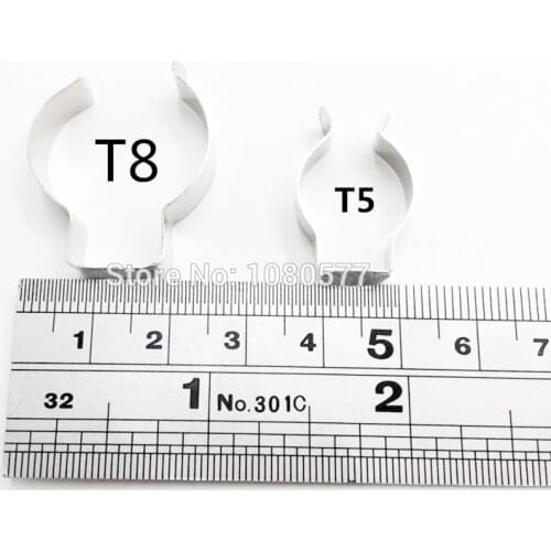 100pcs T5 T8 Tube Holder Metal U Clip Wedge Bracket For LED Fluorescent Light Easy Install