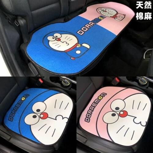 Cartoon Car Cushion Three Piece Set Backless Front Cushion Lovely Female Rear Cushion Four Seasons Summer Lovers Car Accessories
