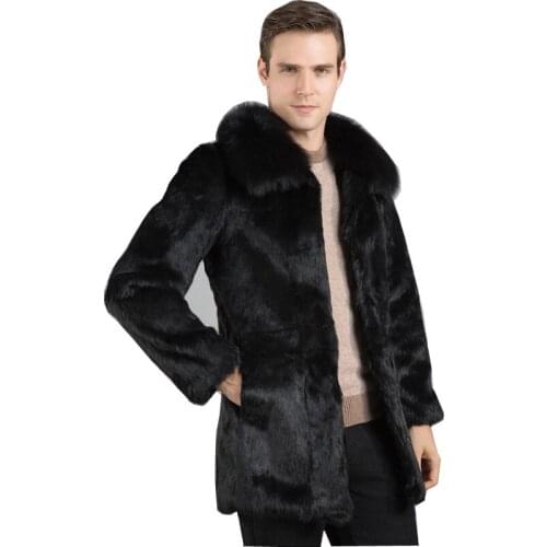 Jacket MenS Wear Leather Coat Imitation Mink Imitation Rabbit Fur Mens Warm Plus-sized