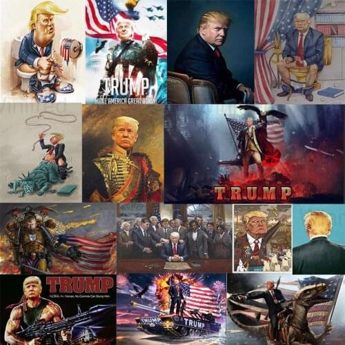 New DIY 5D Diamond Painting US President Trump Portrait Diamond Cross Stitch Home Furnishings Living Room Decoration Mural Gift