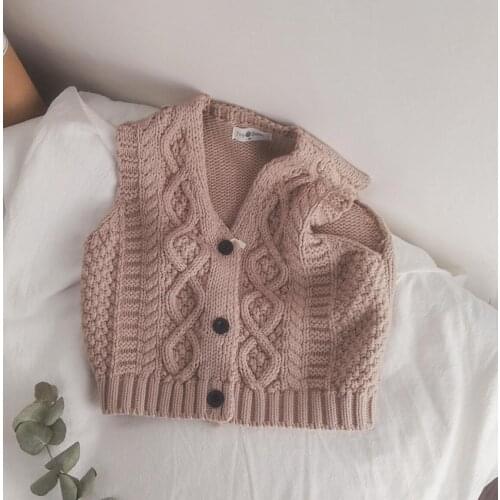 2021 new style girls boys knitted vest autumn cotton fashion kids waist vest