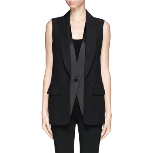 2017 Spr/Sum New Arrival Women Elegant Workwear Vest One Button Sleeveless Jacket
