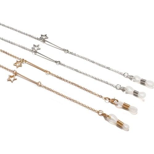 Imixlot Charm Fashion Metal Hollow Star Glasses Chain Women Elegant Sunglasses Cord Holder Necklace Sweet Eyeglass Lanyard
