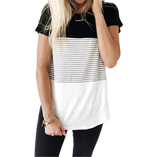 Striped Women Tee Maternity Breastfeeding Tee Nursing Tops Striped Short Sleeve T-shirt Plus Size S-2XL Maternity Clothing Tees