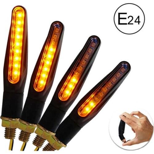 E24 E-mark Water Flowing Sequential 9 LED Bike Motorcycle Indicataors Turn Signal Lights