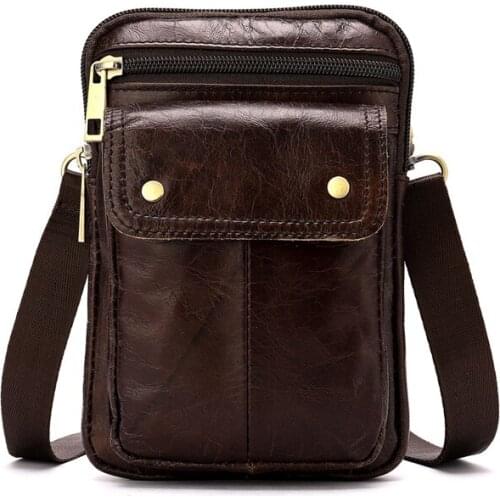 Genuine Leather Waist Bag men Cow leather Waist Packs Travel Belt Wallets Multifunction Casual Shoulder Mobile phone bag