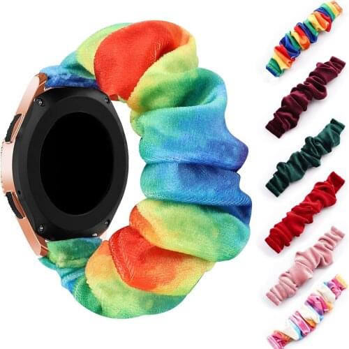 22mm Bands Scrunchie Watch Strap for Samsung Galaxy Watch 3 45mm 46mm Elastic Bracelet for HuaweiWatch GT 2e GT2 46mm Wristbands