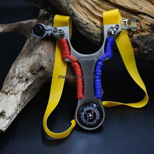 Multifunctional Outdoor Shooting Slingshot With Laser Aiming Catapult Use Flat Rubber Band Shooting Suitable For Beginners