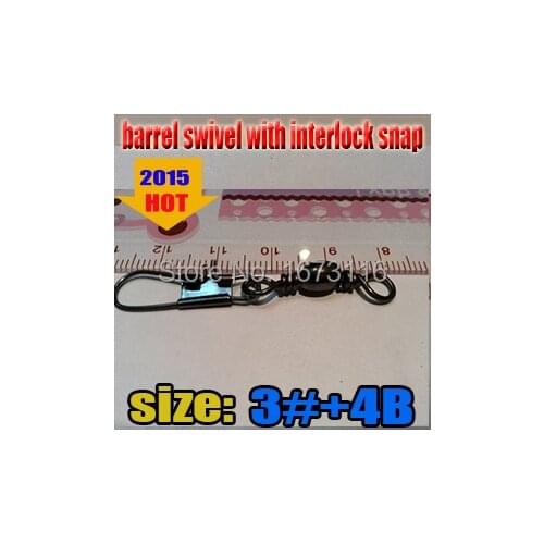 Barrel swivel with snap Connector Solid Rings 3#+4B quantily 30pcs