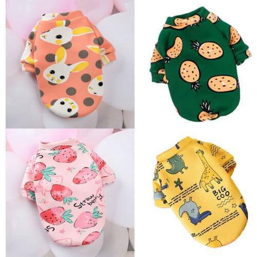Cute Print Small Dog Hoodie Coat Winter Warm Pet Clothes for Chihuahua Shih Tzu Sweatshirt Puppy Cat Pullover Dogs Pets Clothing
