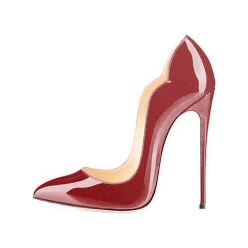 Patent Leather Woman Pumps stiletto heel shallow pointed toe slip on party office dress lady shoes high heel hot sell