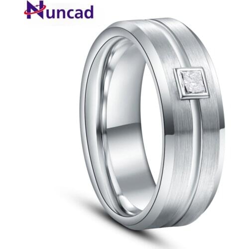 Party Ring 0.3ct Exquisite Primary color diamond Men Rings Real Tungsten Carbide Wedding Bands Male Ring AAA Quality