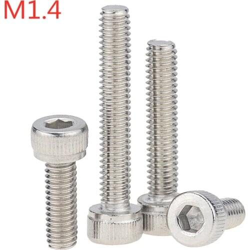 30PCS M1.4x3 4 5 6 8 10 12 Hexagon Hex Socket Cap Head Screw Stainless Steel Allen Bolt DIN912 Hex Screw M1.4*3 M1.4*4 M1.4*12