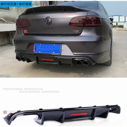 For Volkswagen VW Passat B7 2012 2013 2014 15 2016 ABS Material Rear Bumper Lip Spoiler Diffuser Protector Car Styling Body Kit