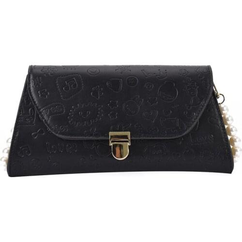 Bag womens cute print bag fashion texture chain one-shoulder purse bag